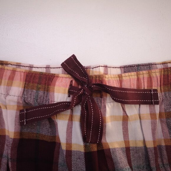 NWT Old Navy Men's Burgundy Tan Gold Plaid Flannel Joggers - Picture 4 of 10